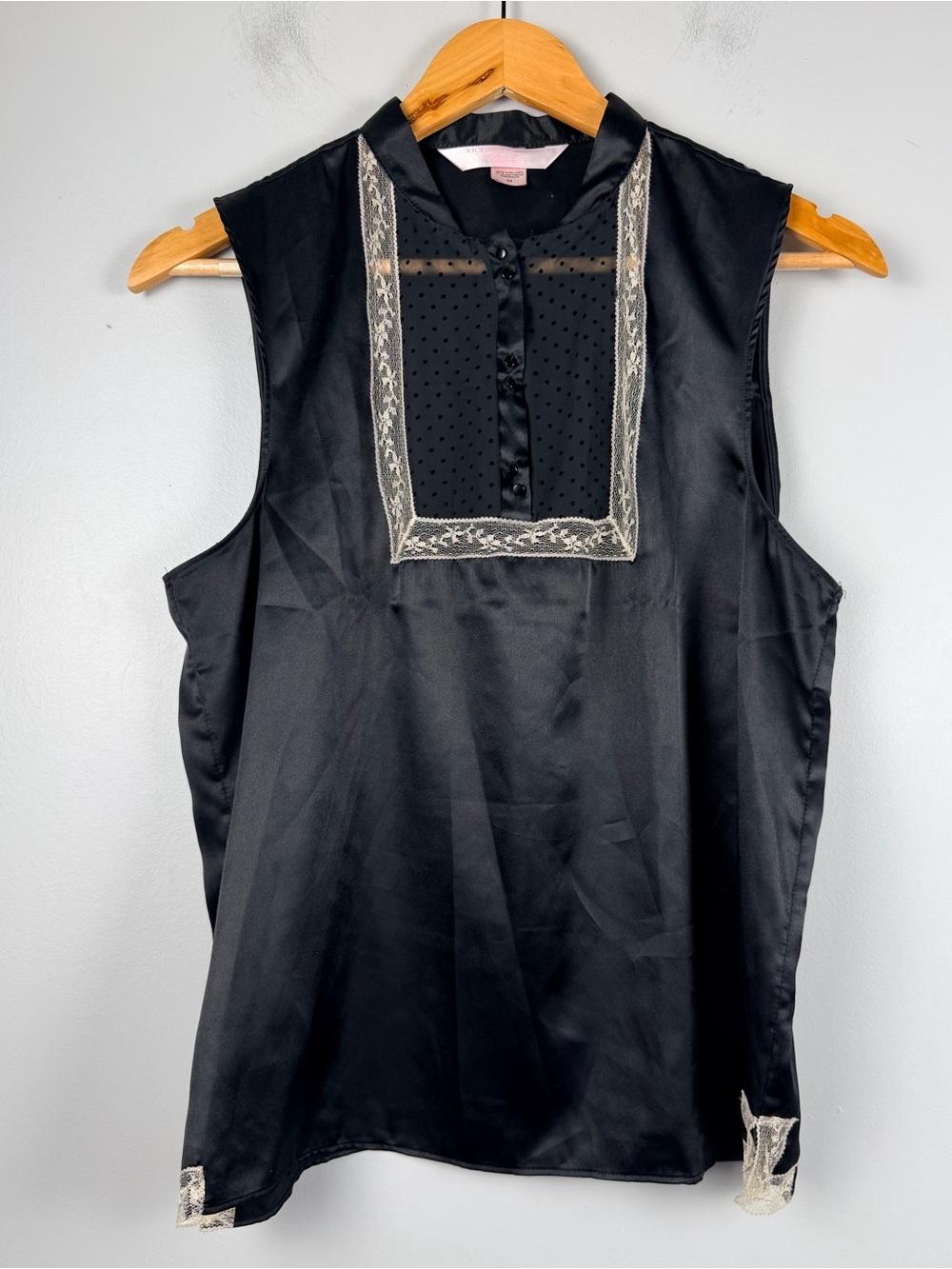 Y2k Victoria’s Secret Angels satin lace sleeveless top size medium